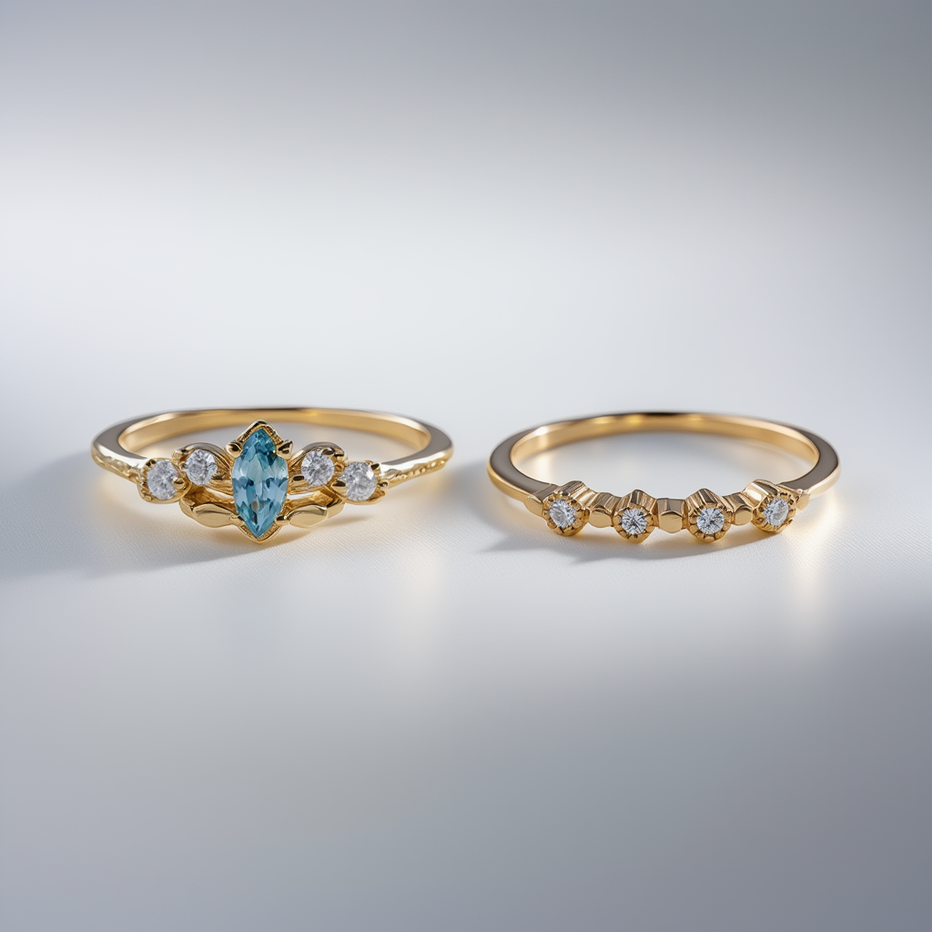 Aquamarine Ring Set