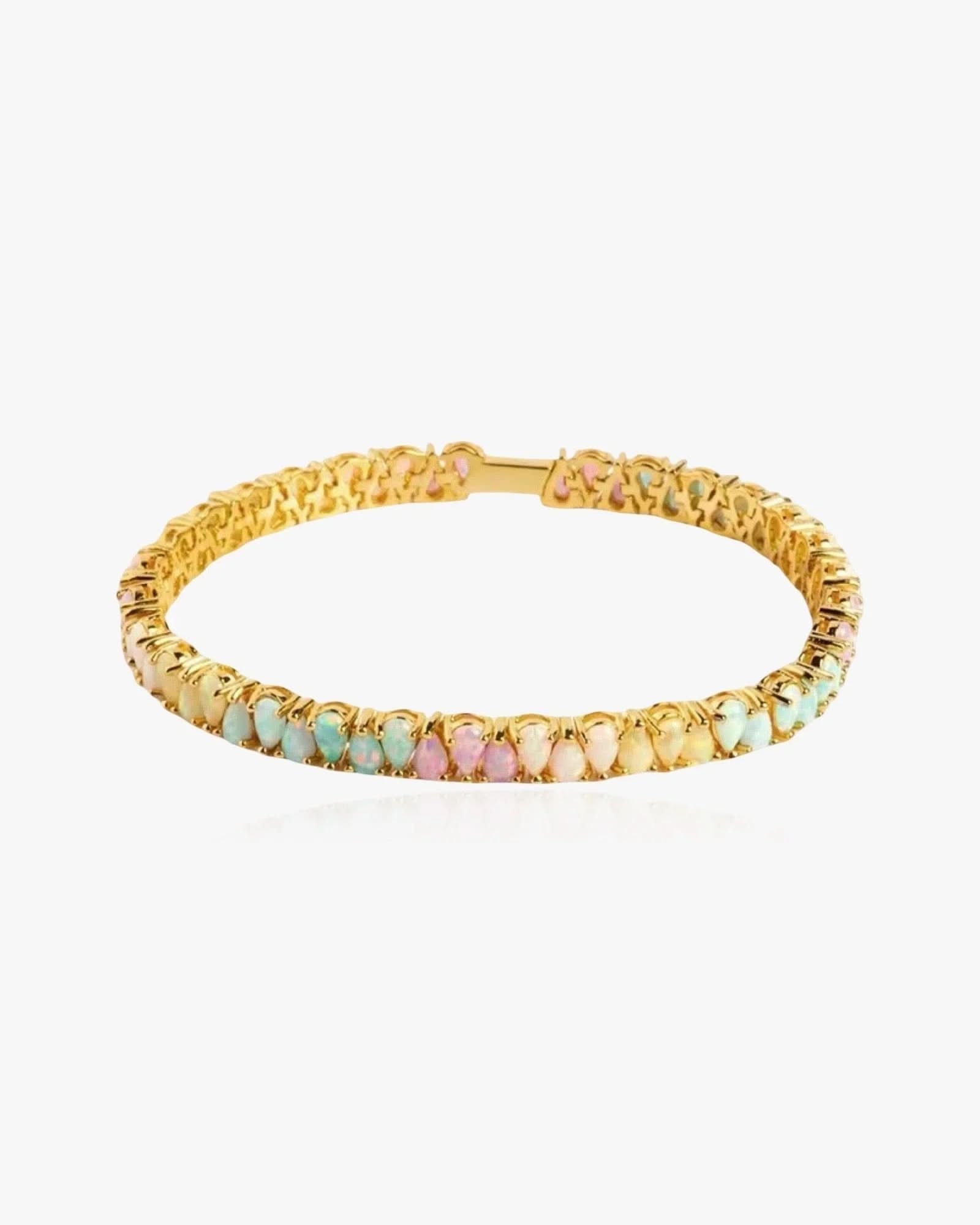 Pastel Opal Bracelet Sterling Silver