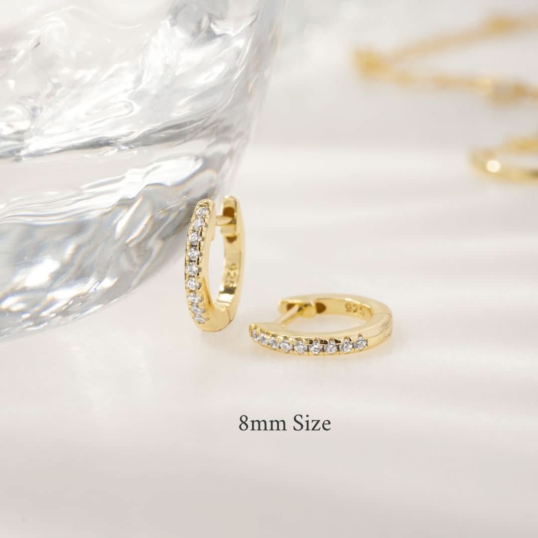 Pavé Huggie Earrings (Two Sizes Available)
