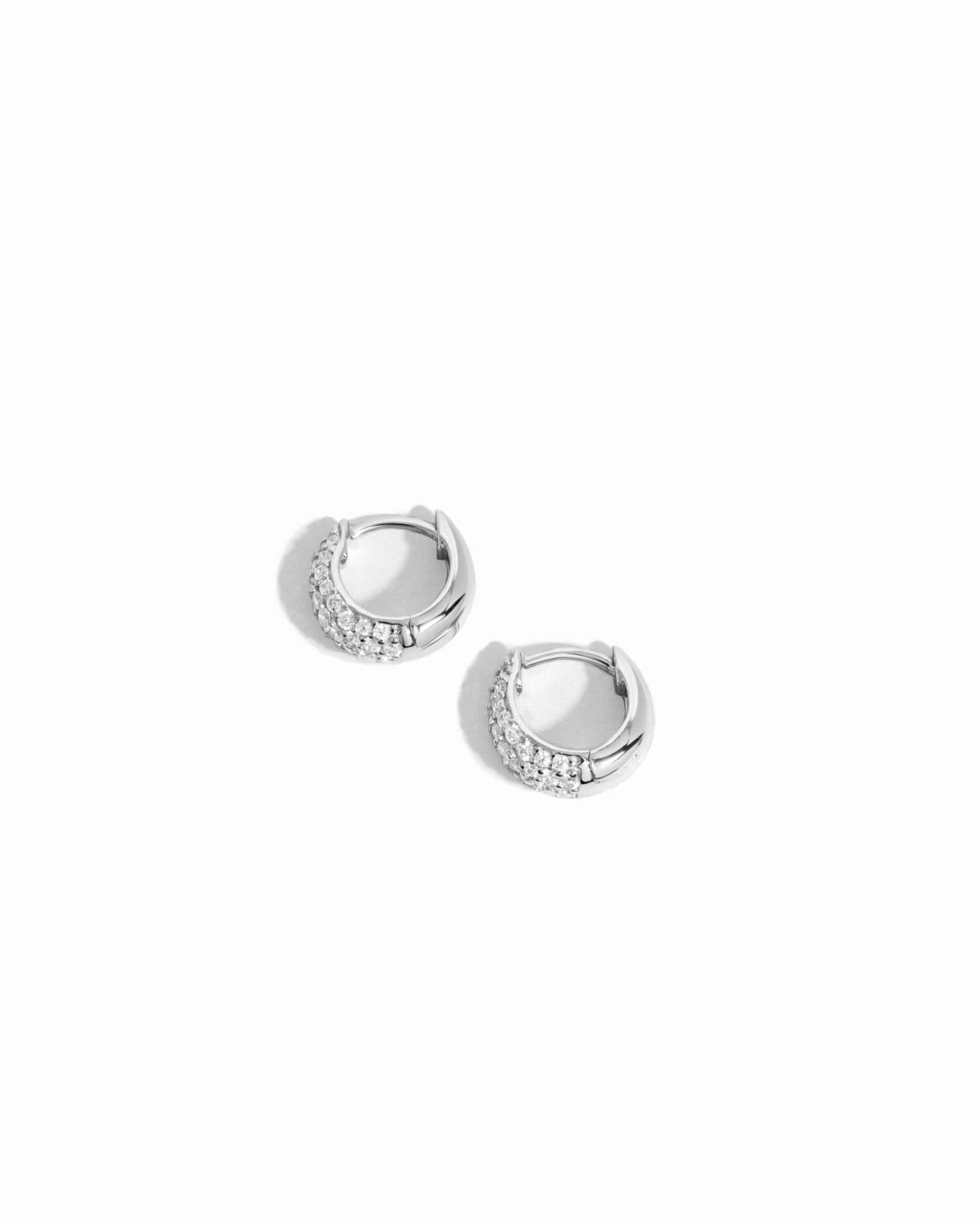 10mm Pave Basket Huggies