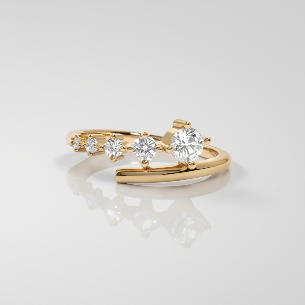 Diamond Bypass Ring