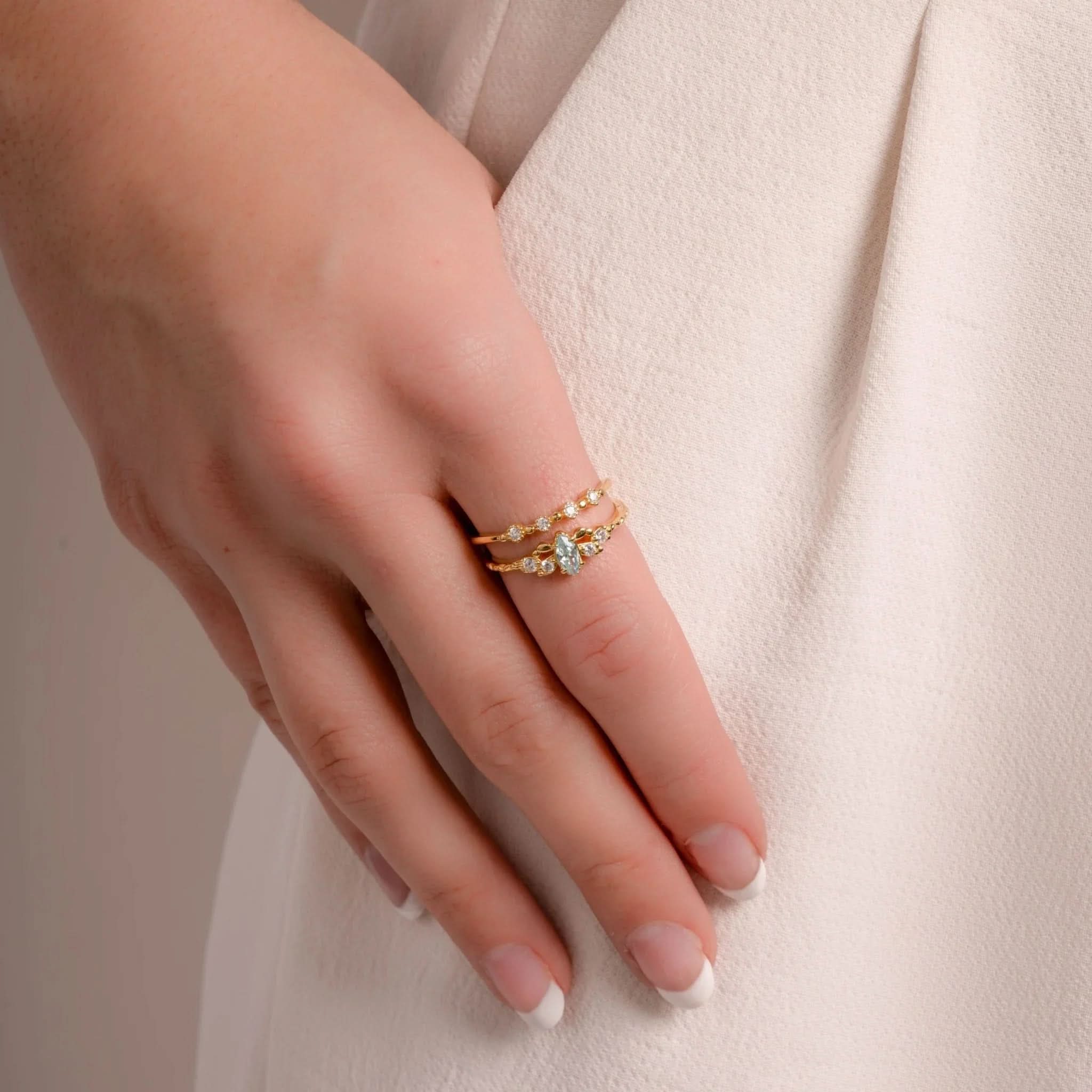 Aquamarine Ring Set