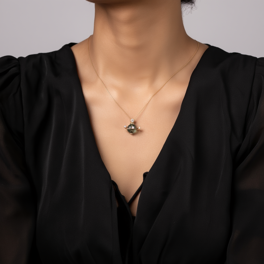 Saturn Planet Necklace