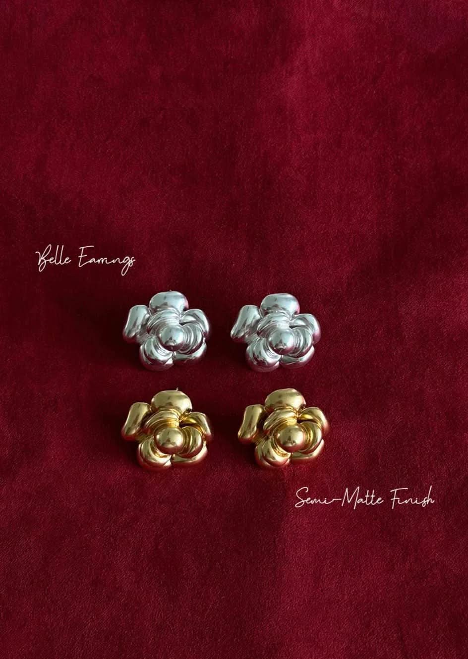 Elen Earrings – Gold Floral