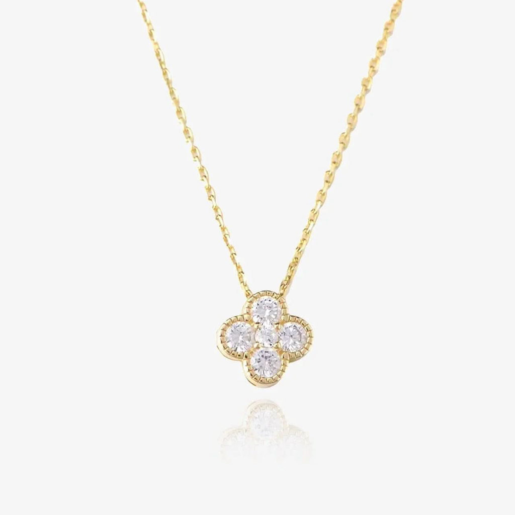 Clover Birthstone Necklace Sterling Silver