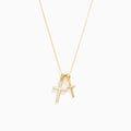 Dainty Double Cross Necklace