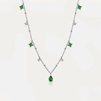 Dainty Emerald Necklace Sterling Silver