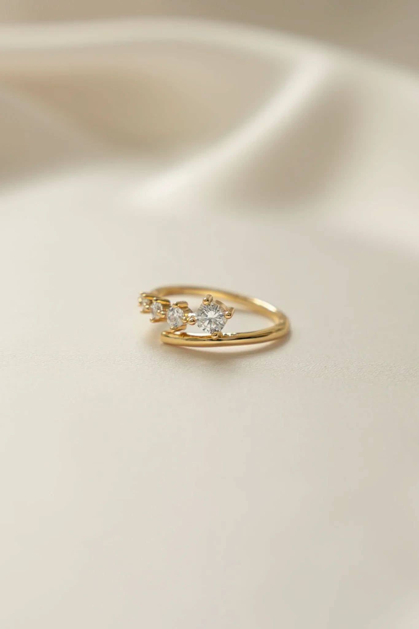 Diamond Bypass Ring
