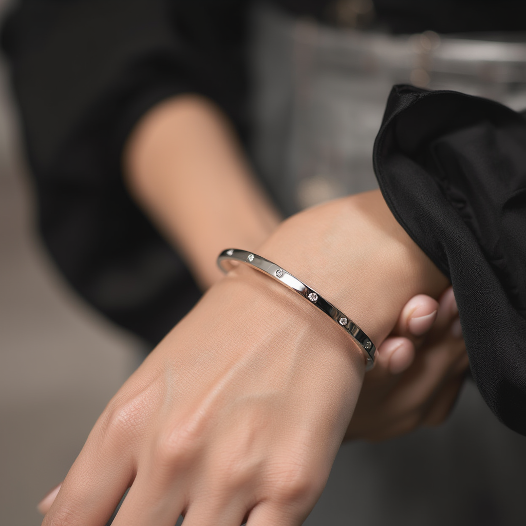 Blanca Bracelet Thin Band - Silver