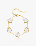 Flower Clover Bracelet White