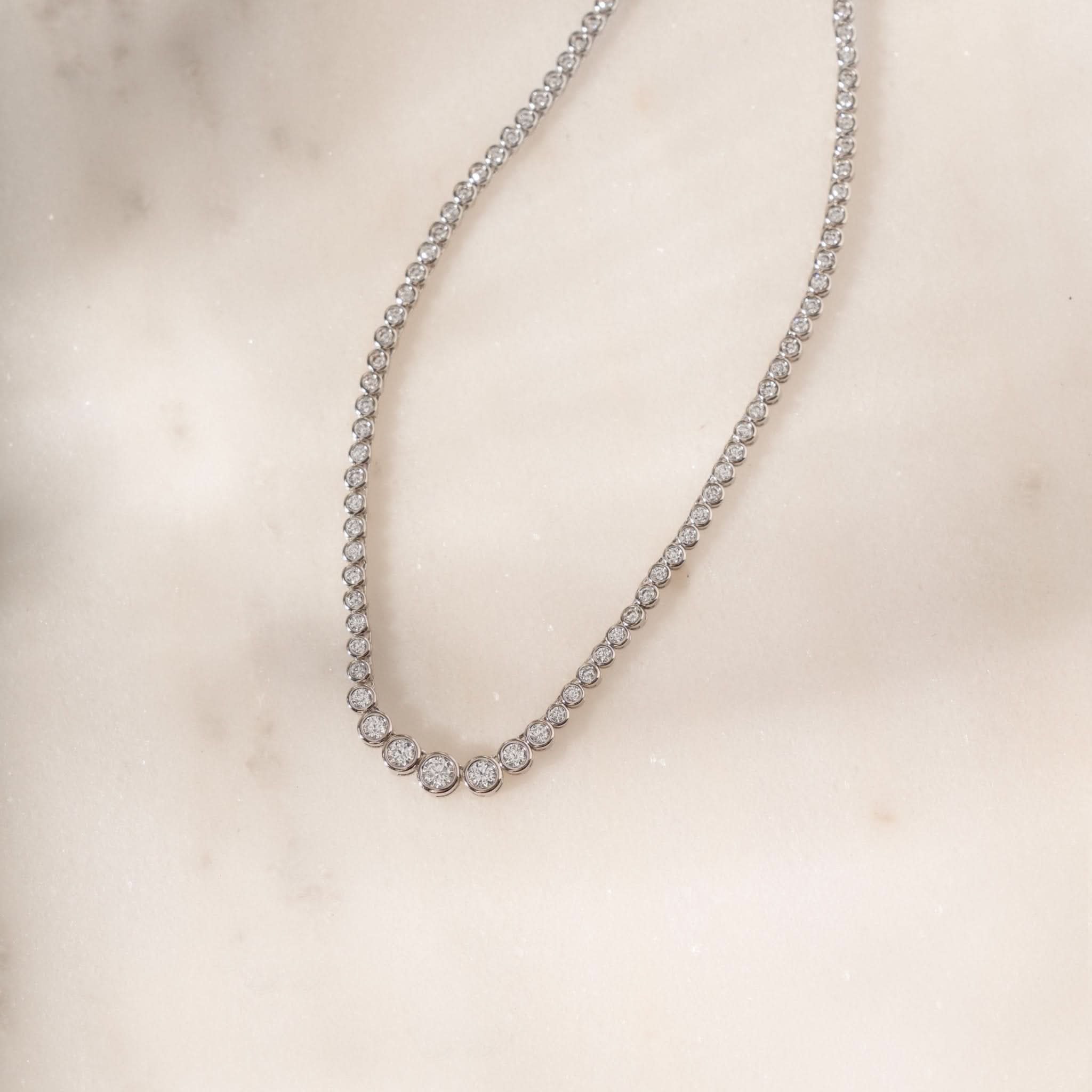 Gradient Bezel Tennis Necklace