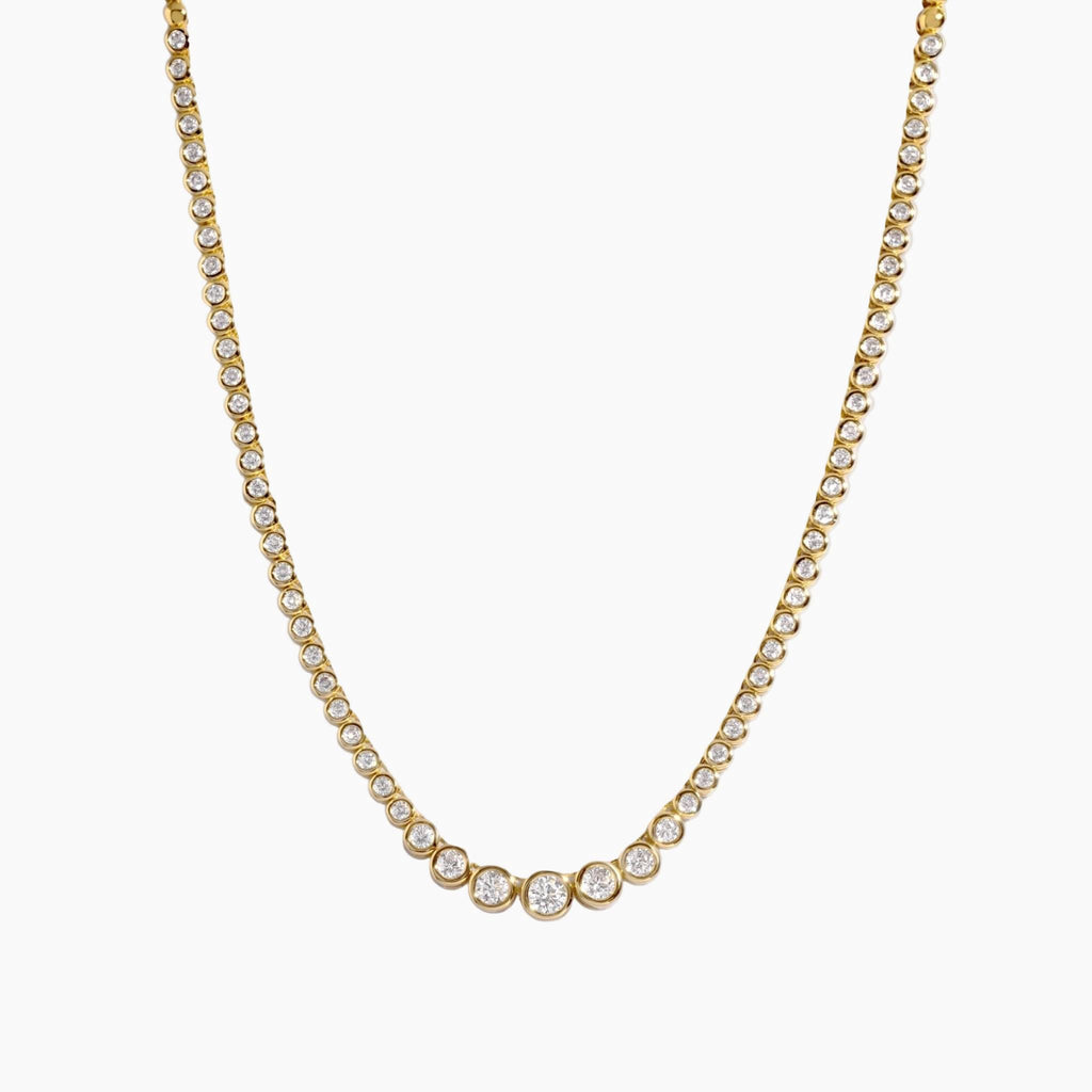 Gradient Bezel Tennis Necklace