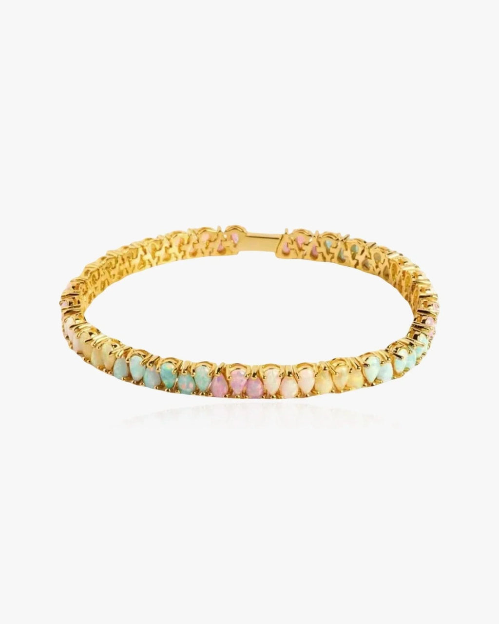 Pastel Opal Bracelet Sterling Silver