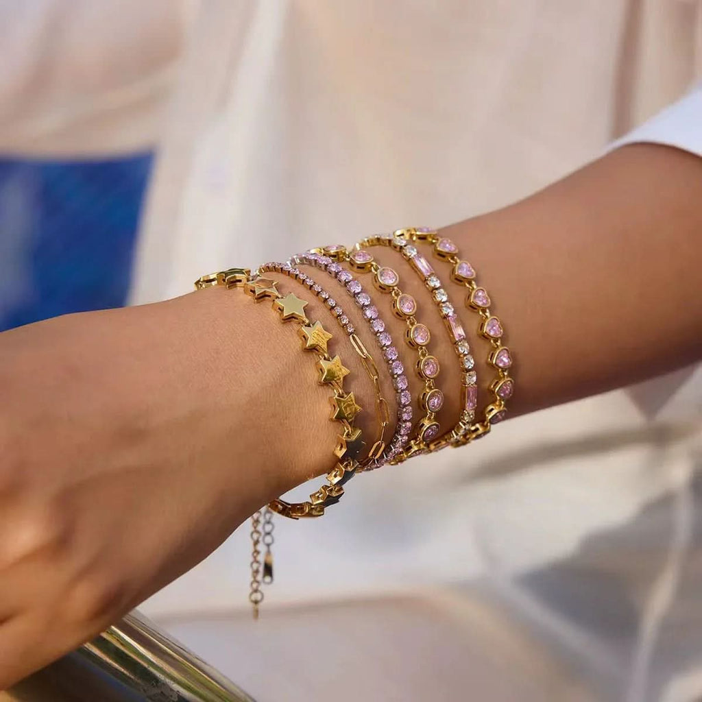 Pink Double Tennis Bracelet