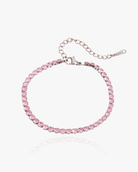 Pink Tennis Bracelet Silver