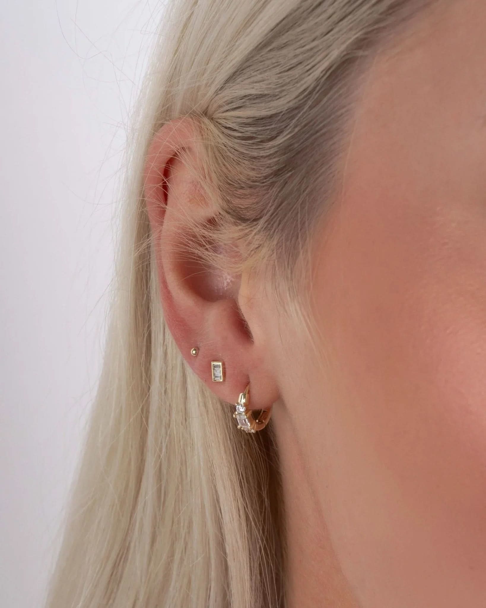 Tiny Baguette Studs