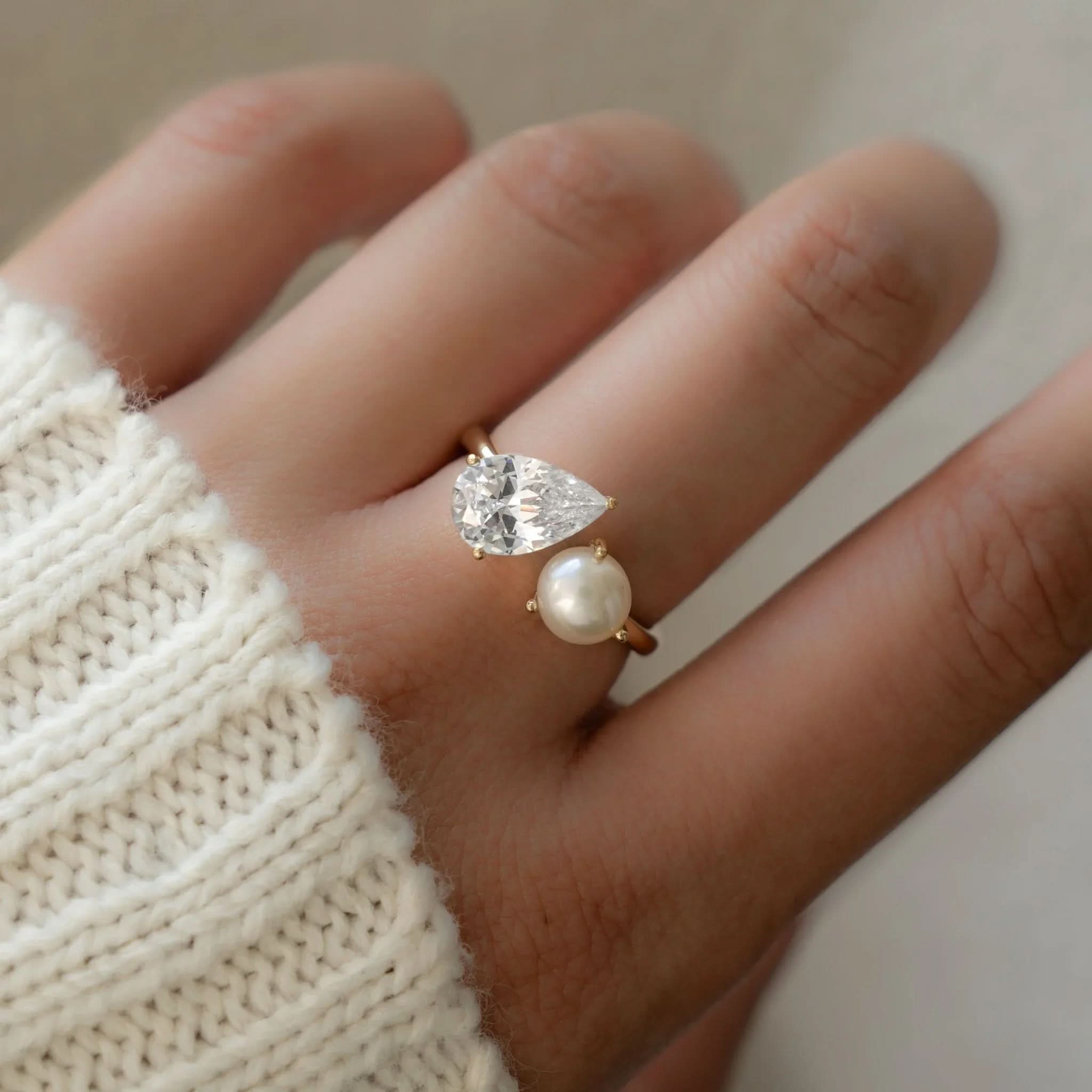 Toi et Moi Pearl Ring
